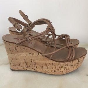 ⚡️Sale⚡️Prada Cork Wedges Platform, 7.5, Euro 37.5